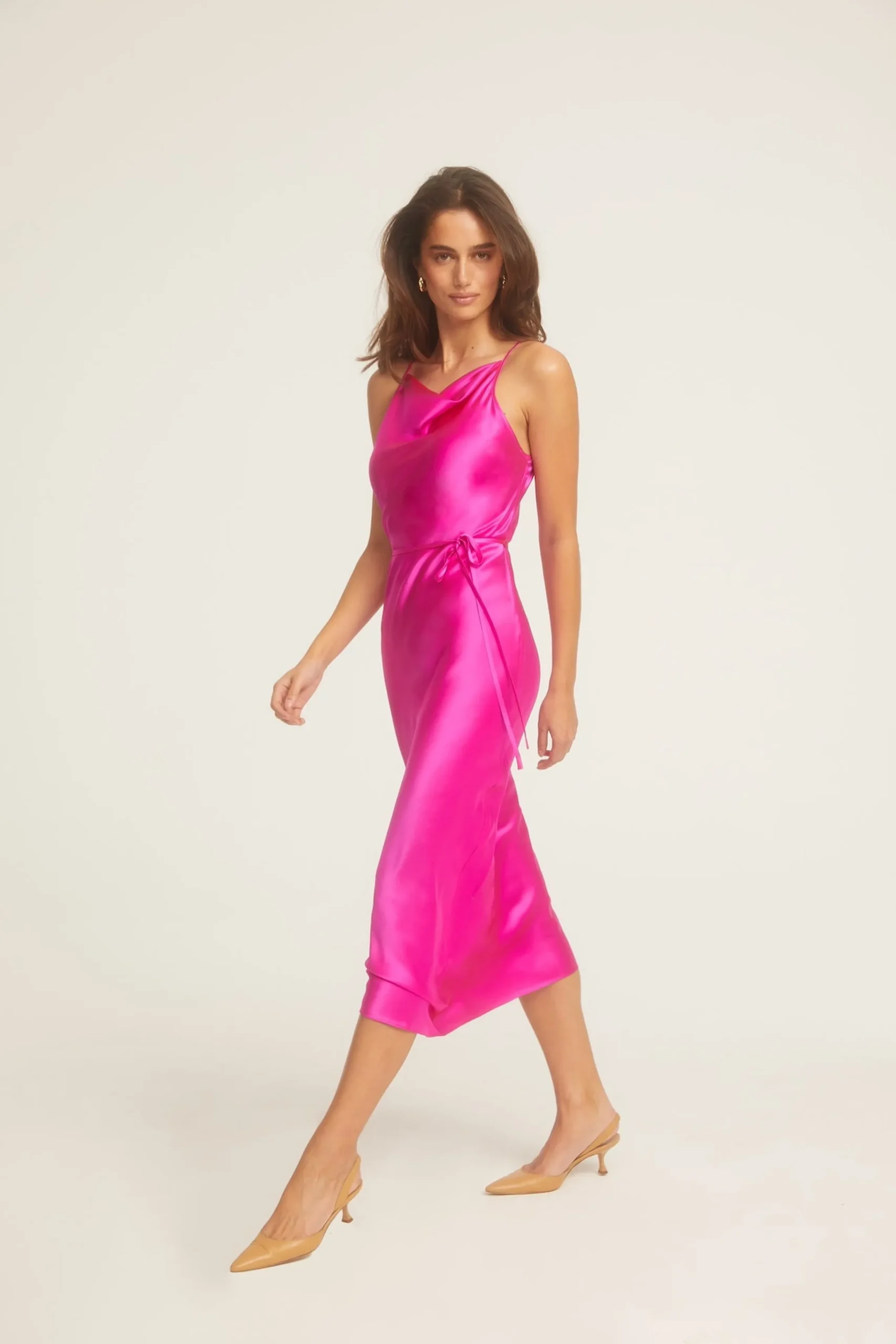 Best Amanda Uprichard Shaelyn Silk Dress HotPink