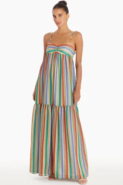 Outlet Amanda Uprichard Sima Maxi in Rainbow Stripe RainbowStripe