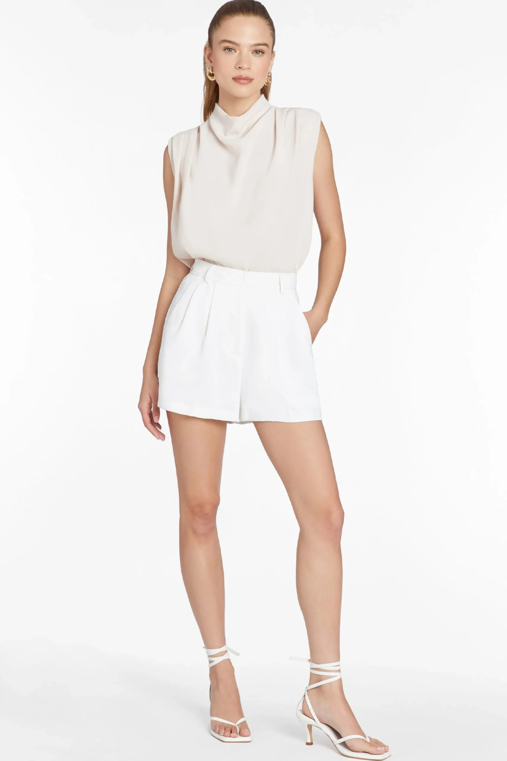 Discount Amanda Uprichard Sleeveless Fabienne Top Bone