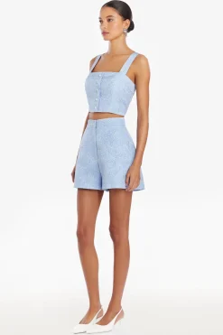 Best Amanda Uprichard Spade Top in Remington Brocade PowderBlue