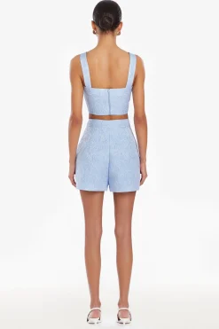 Best Amanda Uprichard Spade Top in Remington Brocade PowderBlue