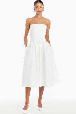 Discount Amanda Uprichard Strapless Holland Dress White
