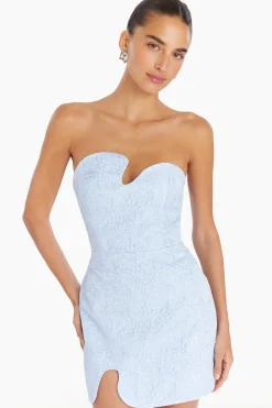 Amanda Uprichard Strapless Puzzle Mini Dress PowderBlue
