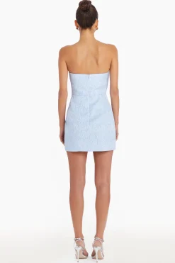 Amanda Uprichard Strapless Puzzle Mini Dress PowderBlue