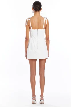 Sale Amanda Uprichard Taylor Denim Skort Romper White