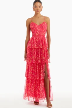 Discount Amanda Uprichard Thaddea Maxi Dress in Print Brookside