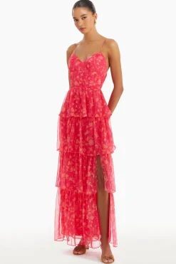 Discount Amanda Uprichard Thaddea Maxi Dress in Print Brookside