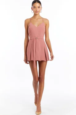 Clearance Amanda Uprichard The Blair Belted Romper Sienna
