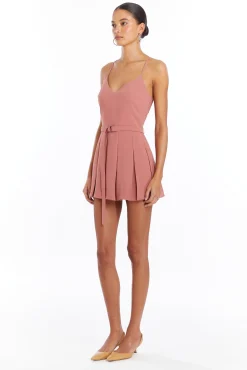 Clearance Amanda Uprichard The Blair Belted Romper Sienna