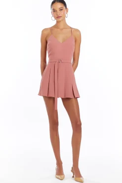 Clearance Amanda Uprichard The Blair Belted Romper Sienna