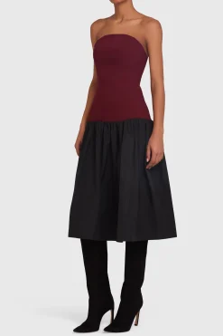 New Amanda Uprichard Valencia Dress Russet/Black