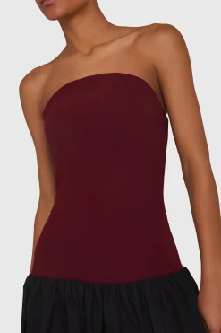 New Amanda Uprichard Valencia Dress Russet/Black