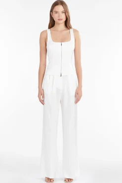 Amanda Uprichard Violet Top In Amalfi Ivory