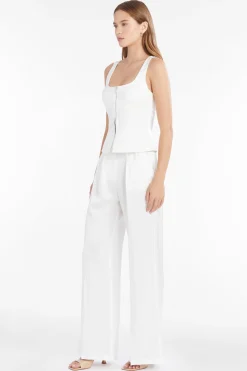 Amanda Uprichard Violet Top In Amalfi Ivory