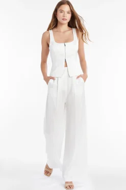 Amanda Uprichard Violet Top In Amalfi Ivory